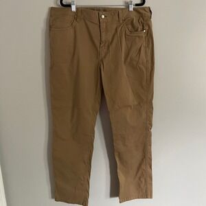 Toad&Co Mission Ridge Pant Mens 38x32 Brown Lean Fit Organic Cotton Outdoor Gorp